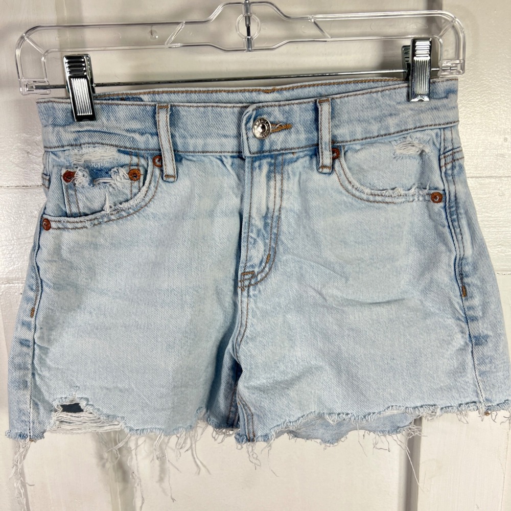 American Eagle Outfitters Distressed Denim Cutoff Shorts Light Wash Size‎ 00